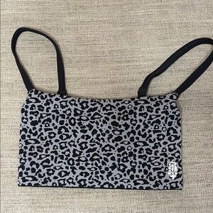 Free People “TIGHTEN UP” REVERSIBLE Black/Leopard Print Bralette, size XS/S